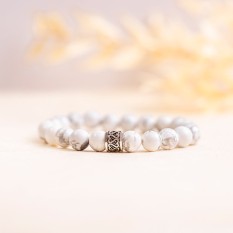 Hampers and Gifts to the UK - Send the White Howlite Gemstone Bracelet - Delara Collection